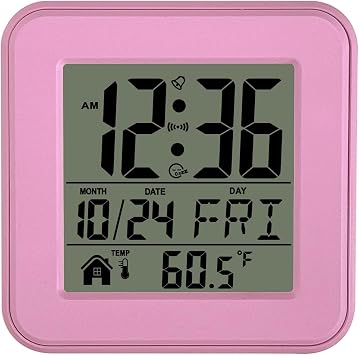 jomparis Small Digital Alarm Clock Battery Operated with Backlight Countdown for Bedroom Kids Room-Pink