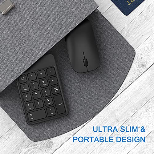Rechargeable Wireless Number Pad And Mouse, 2.4Ghz Portable Ultra Slim Usb Numeric Keypad And Mouse Combo For Windows Laptop #TOP5