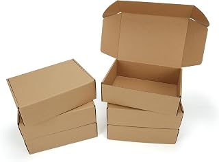 10x7x3 Shipping Boxes Set of 6, Medium Cardboard Boxes for Packaging, Brown Mailing Boxes for Small Business