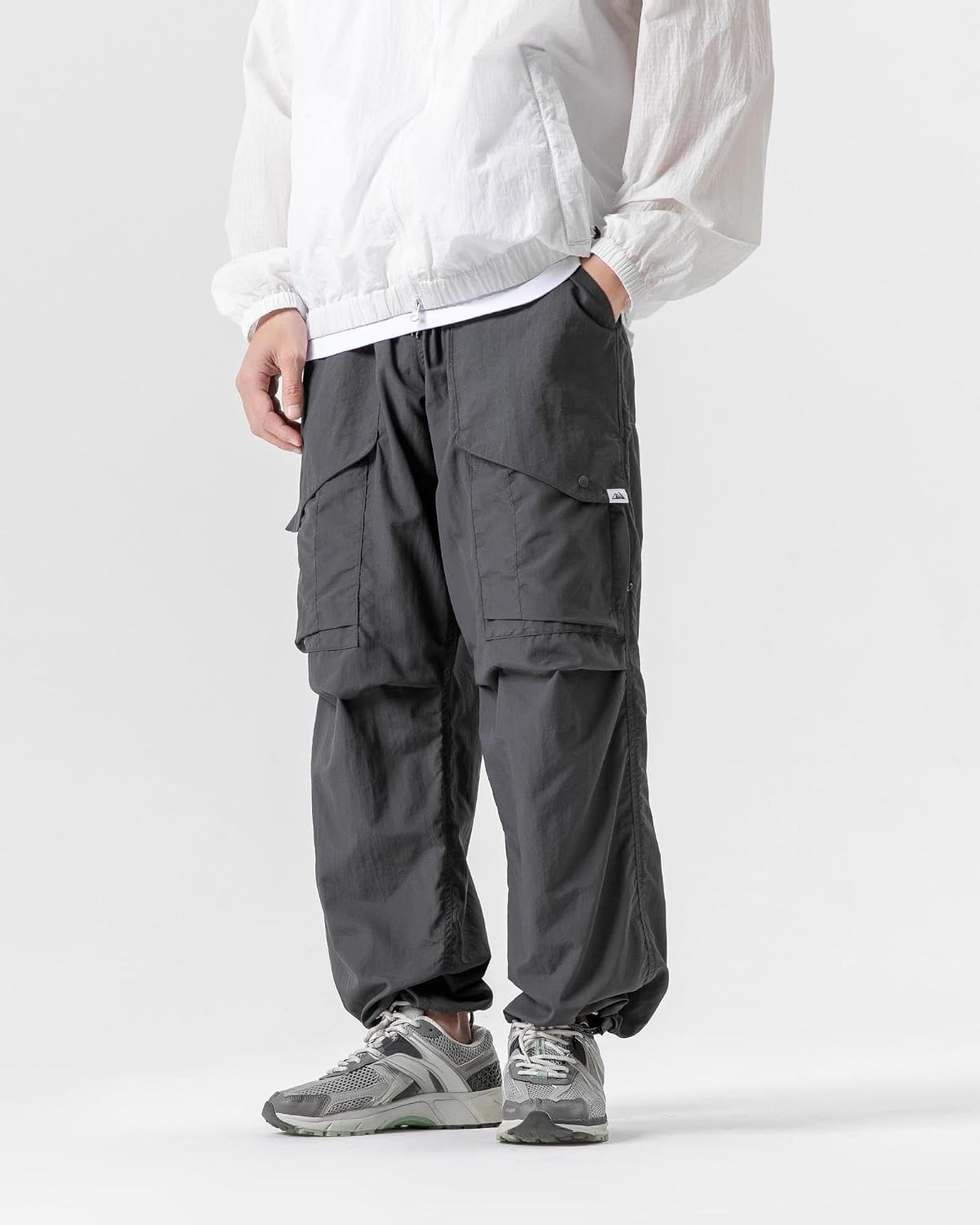 Parachute Cargo Pants Men Women–Lightweight&Fleece Lined Quick Dry Joggers Drawstring Tactical Pants for Hiking