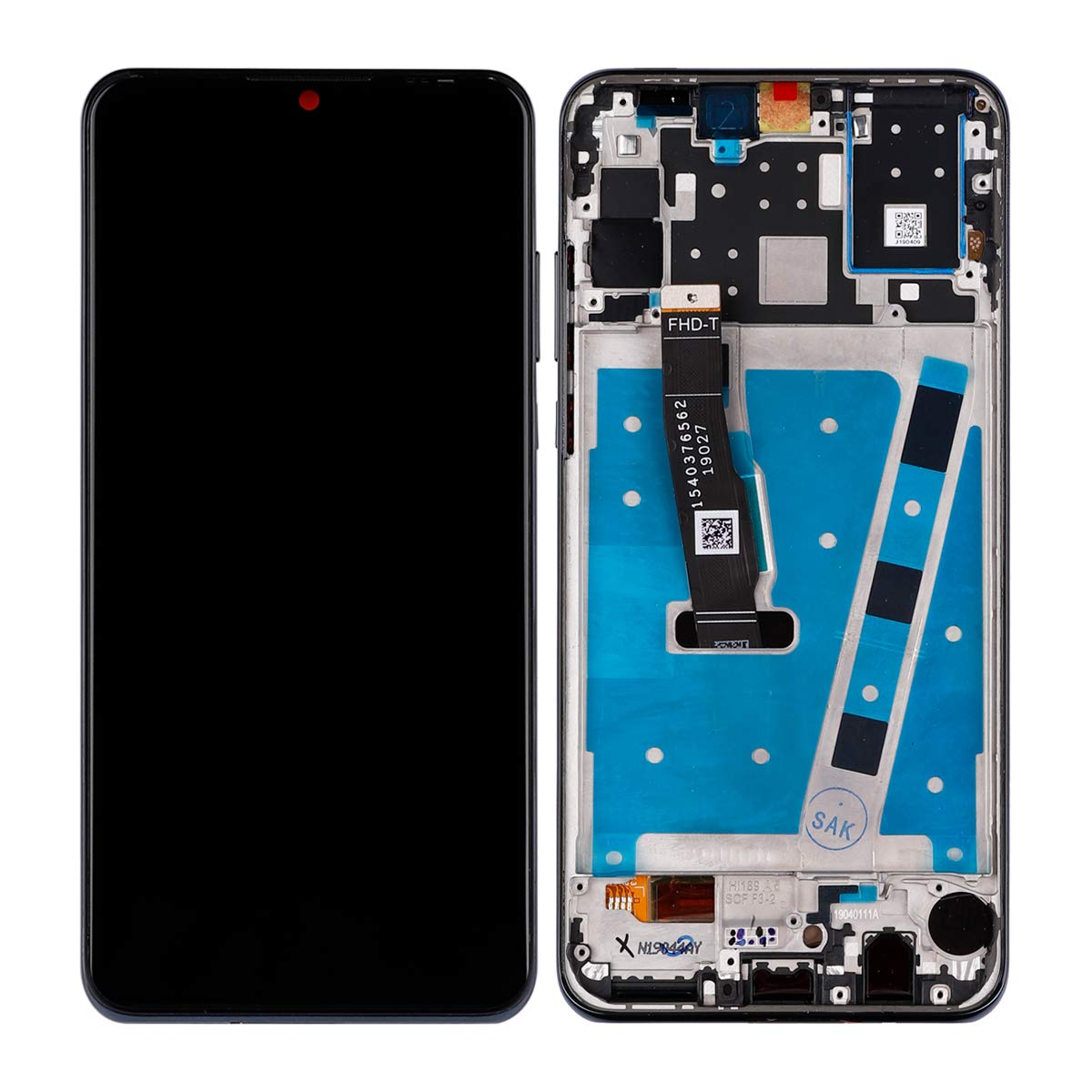 Display LCD compatibile con Huawei P30 Lite Touch Screen Screen Digitizer Assembly Glass + strumenti (nero con cornice)