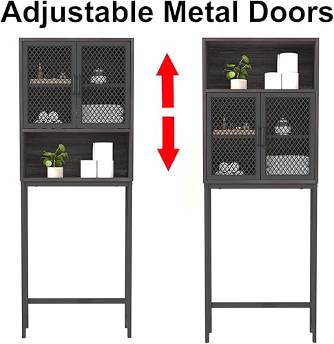Miniatura 5 de Launica Armario de almacenamiento sobre el inodoro, organizador de baño industrial sobre el inodoro, soporte de ahorro de espacio para el baño con