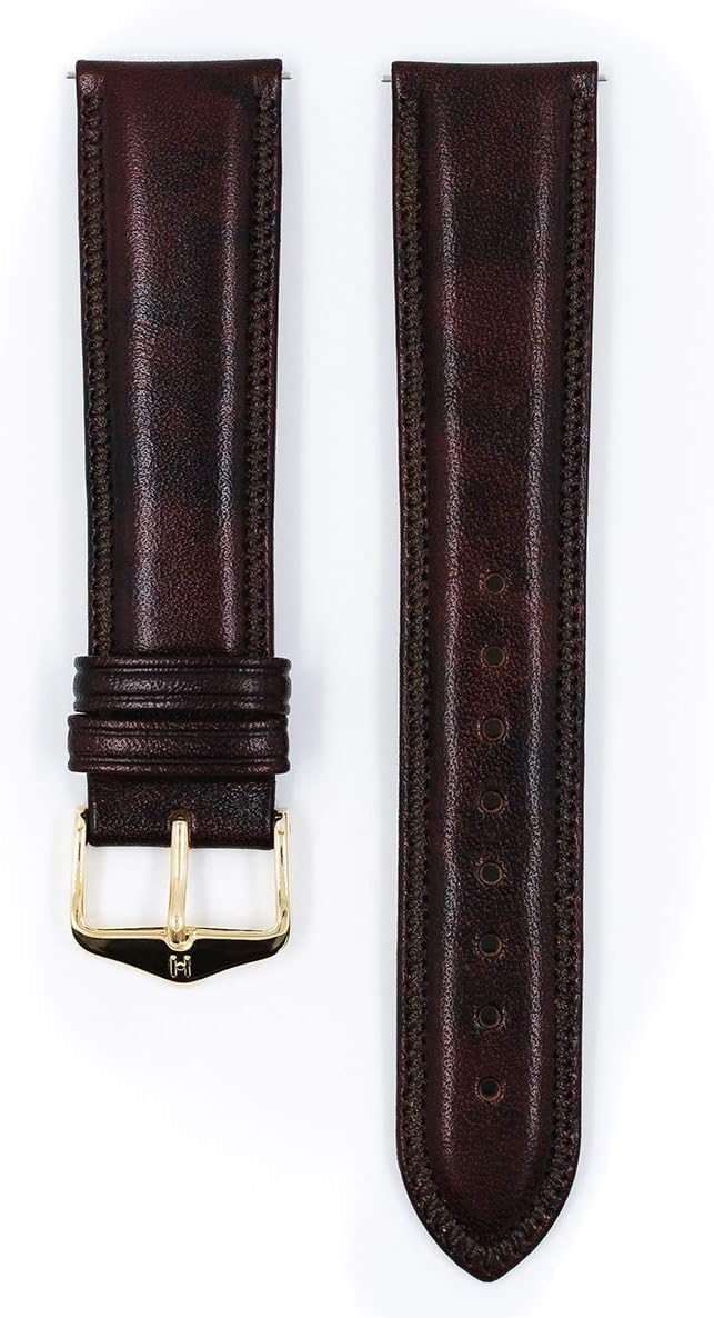 Hirsch Ascot Calf Leather Watch Strap - Chesterfield English Style - 18mm-20mm - Choose Color & Size - Quick Release Watch Band