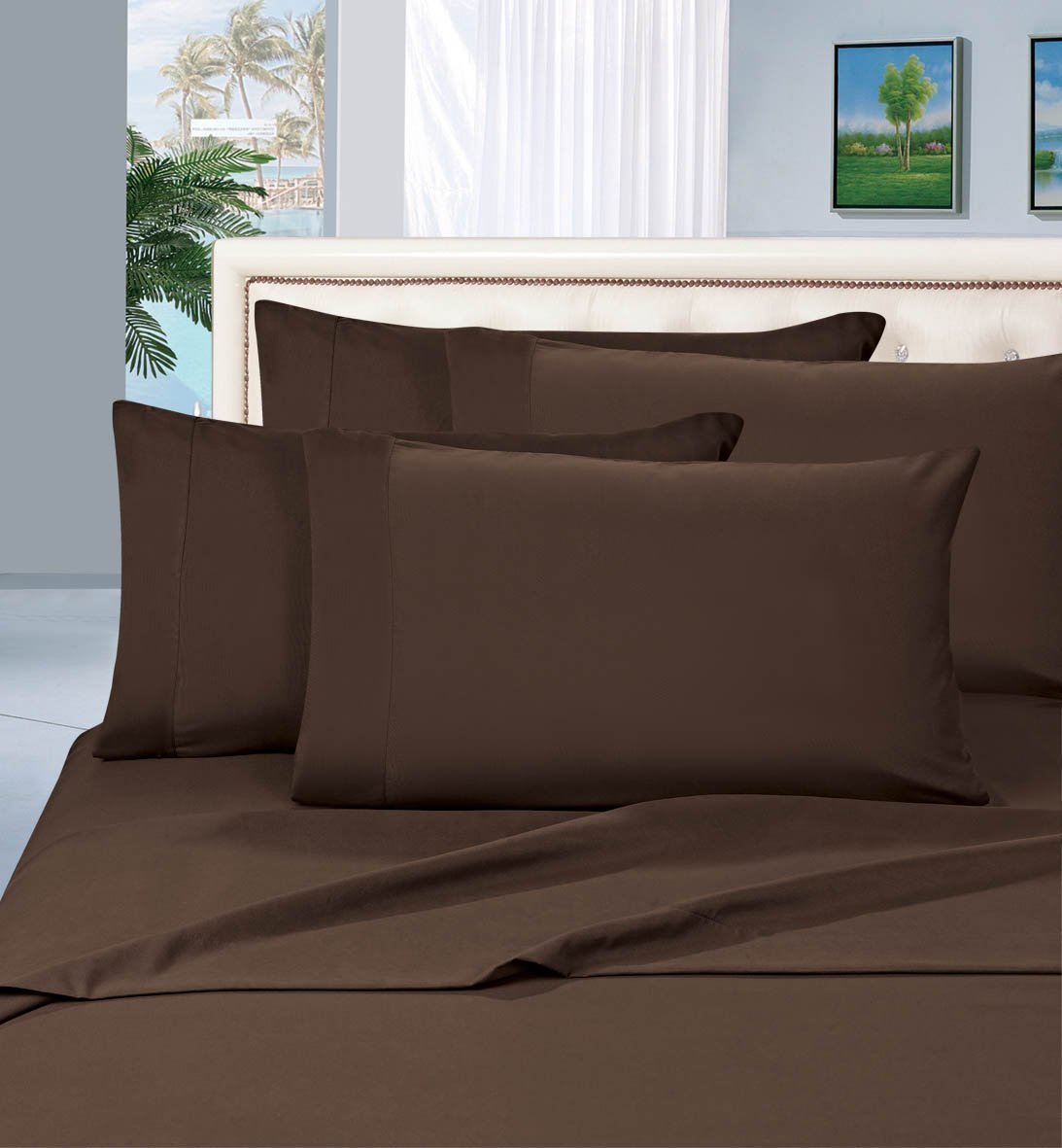 Elegant Comfort Best Softest Coziest Bed Sheets Ever 1800 Thread Count Brushed Luxury Wrinkle Resistant 4-Piece Bed Sheet