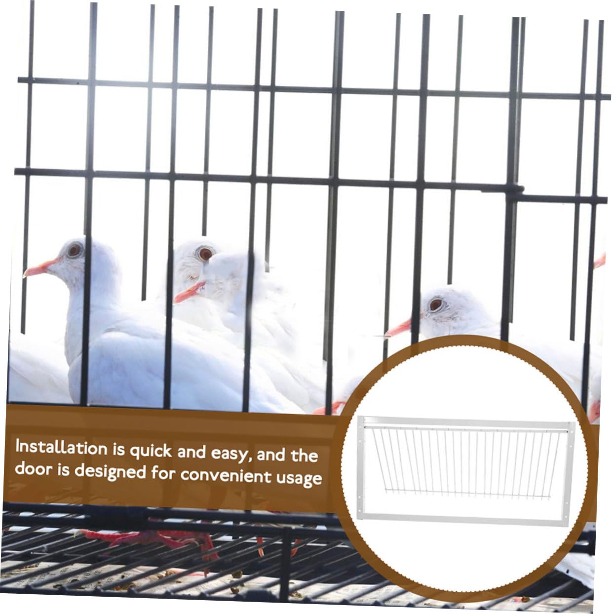 Porte de Cage pour Pigeon 2 Pièces en Fer Argenté Renforcée | Oiseaux, Accessoire de Cage, Usage Course et Entraînement, Sécurité Accrue, Lot 2 Pièces