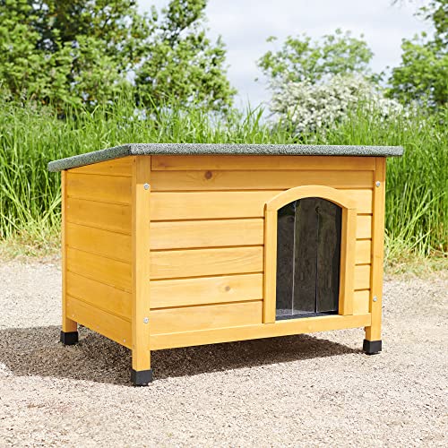 Feel Good Perrera de madera para perros con lengüeta y paneles de...