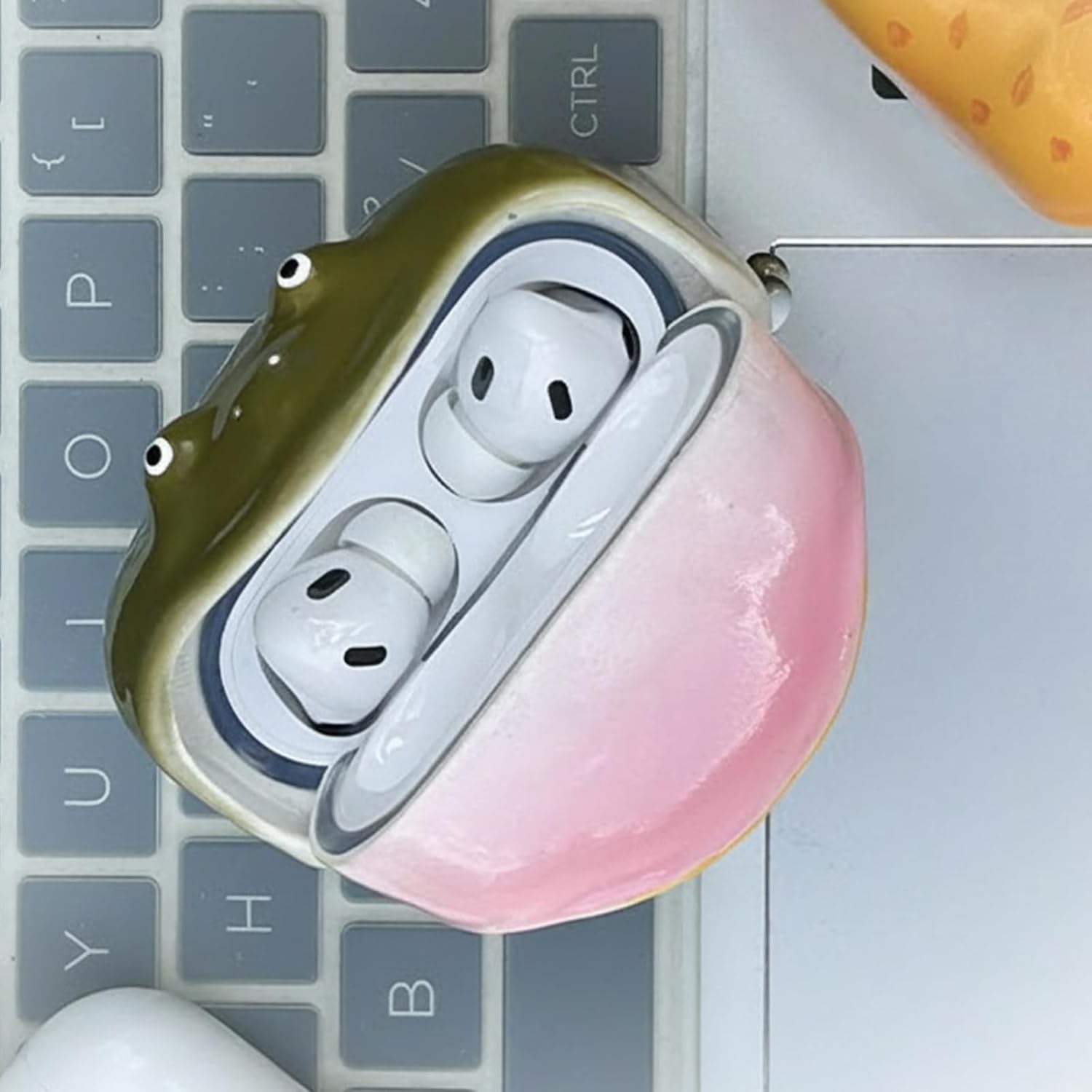 Frog Airpod Case for Air Pods 4 for Air Pods Pro 2 3 Wireless Earphone Protector Cover Ugly Toad Earbuds Cases Creative Animals Soft Anti-Scratch Protectors Unique Gift for Man Women