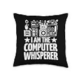 Computer Whisperer Funny IT Technical Support Tech Savvy Throw Pillow