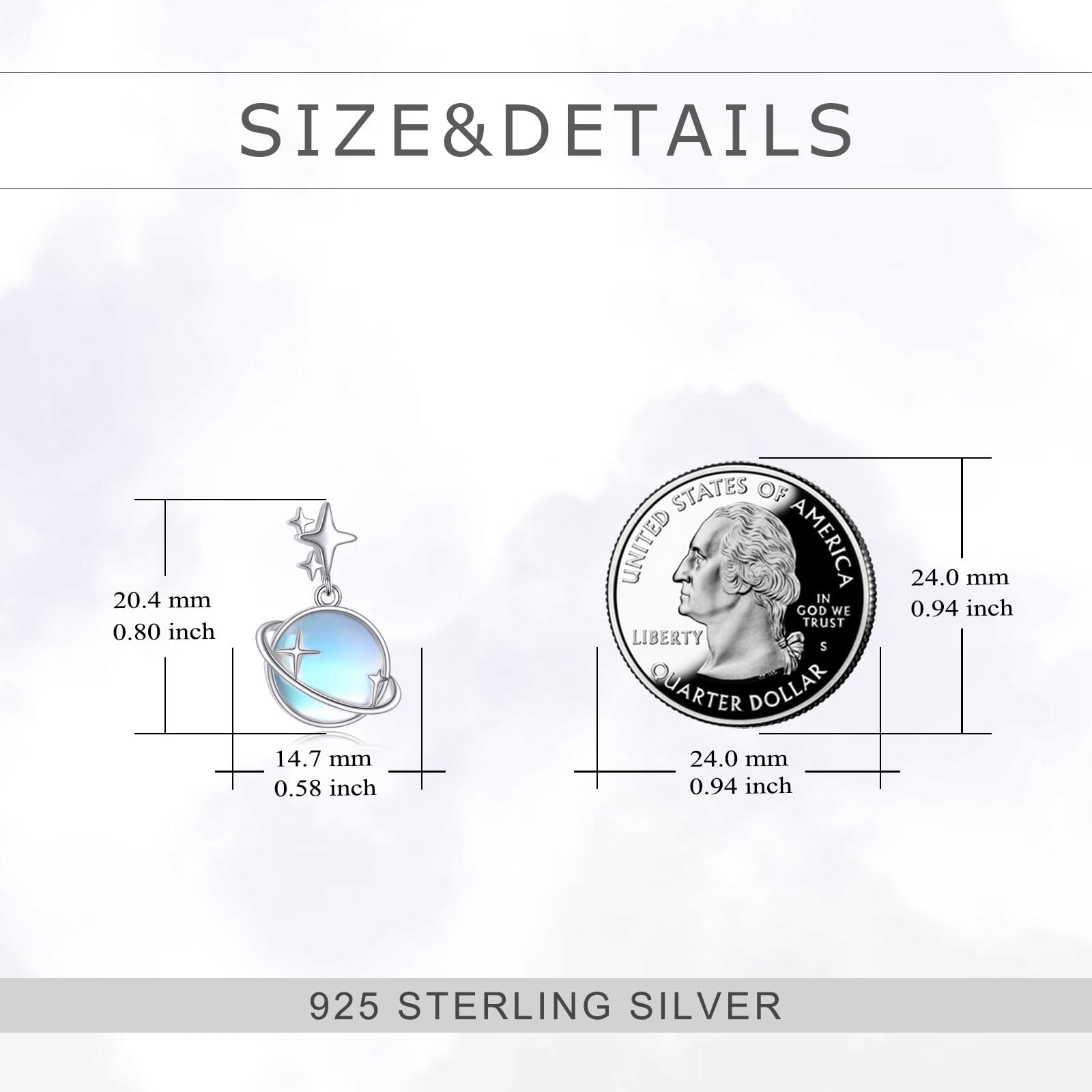 Sole Luna Stella Orecchini d'argento Sterling Dangle Goccia Gioielli Regali per le donne Ragazze