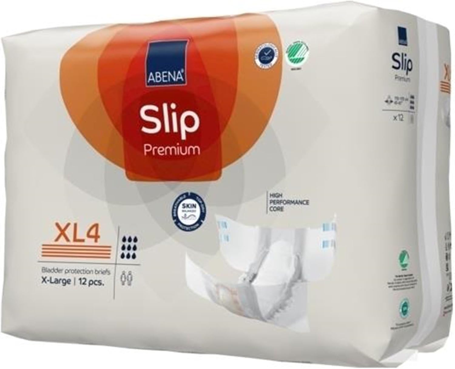 Abena Slip Premium Incontinence Briefs, Level 4, (Small to Extra Large Sizes), Extra Large, 48 Count