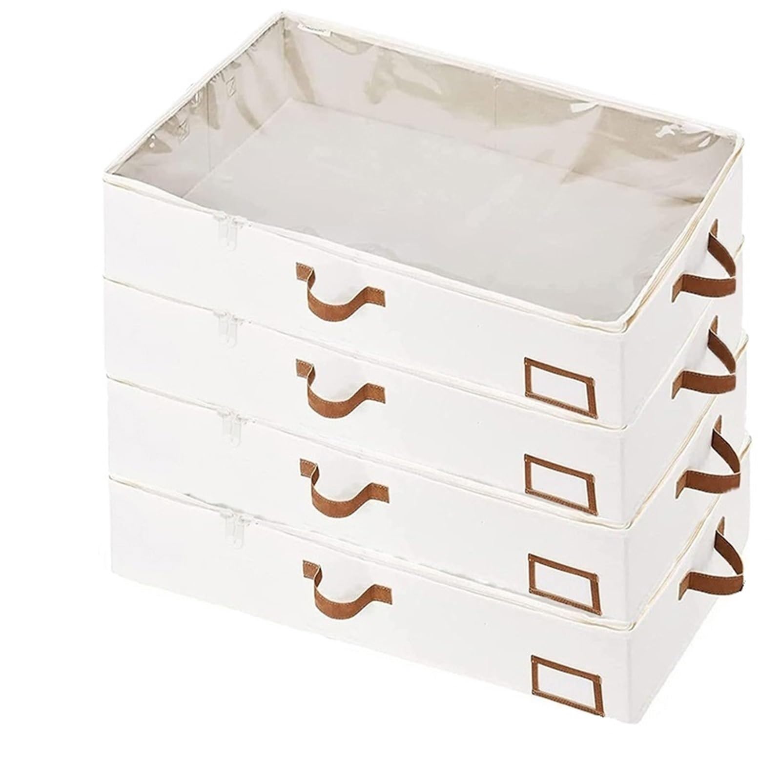 Faltbare Kleideraufbewahrung Foldable Underbed Storage Box for Clothes Under Bed Clothes Organizer with Sturdy Structure and Ultra Thick Fabric(4pcs)