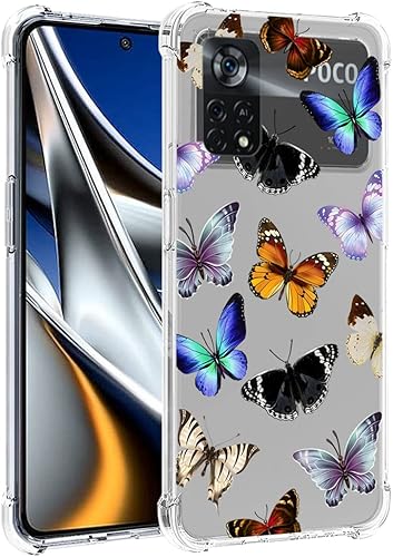 Miniatura 8 de Yerebel Funda para Poco X4 Pro 5G, 2201116PG Linda Caso, Transparente Flexible Bumper TPU Funda de Silicona Suave de Goma para Xiaomi Poco X4 Pro 5G
