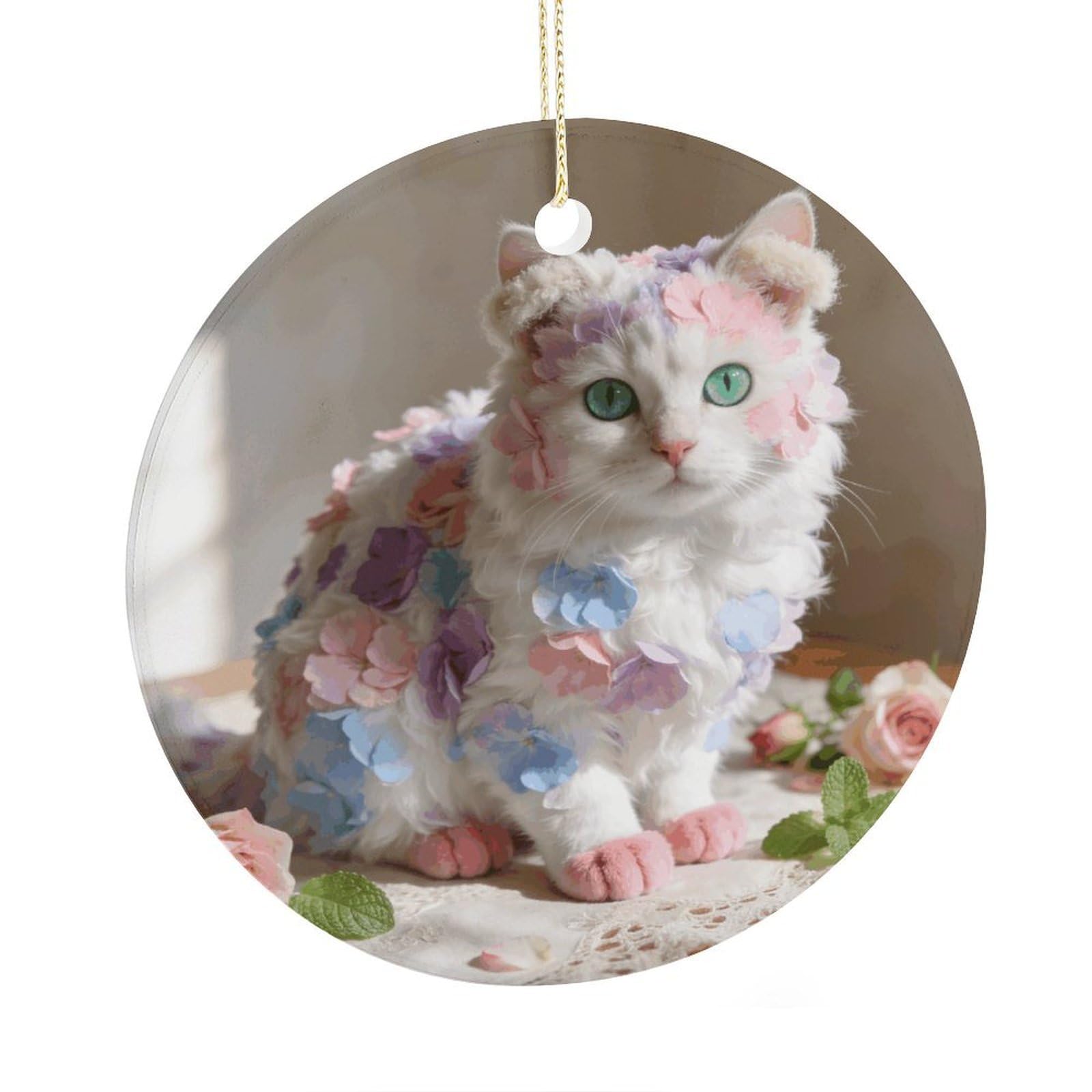 Fodpand Women's Style Flannel Ceramic Christmas Ornament,Wall Hanging Decor Windows Hanging Decor Best Friend Birthday Gifts, Friendship Gifts Car Hanging Ornament Gift For Girls, Teachers 2.9 In