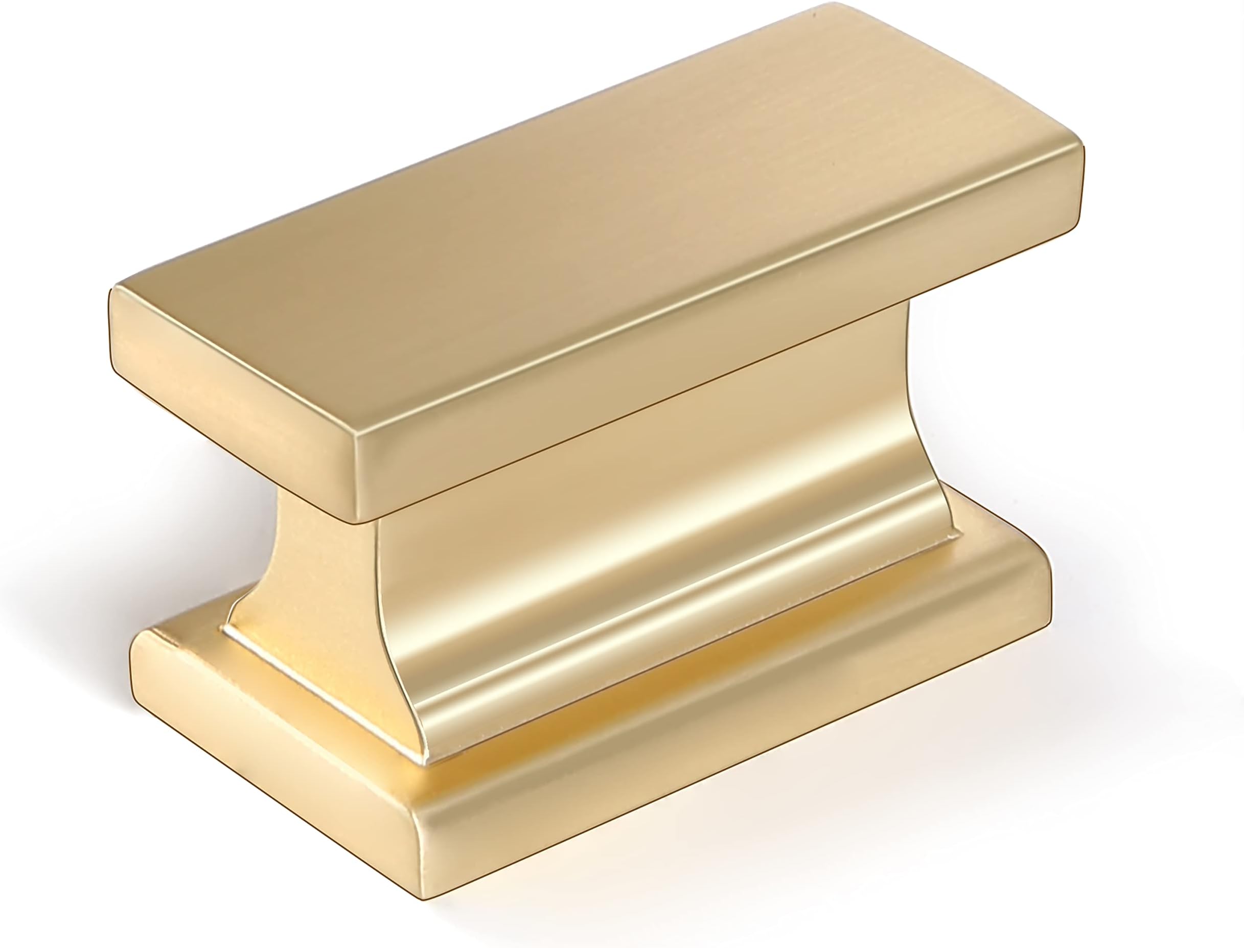 COTYKILEY 10 Pack Brushed Brass Kitchen Cabinet Knobs Gold Drawer Pulls Solid Round Drawer Knobs Dresser Knobs Gold Cabinet Hardware