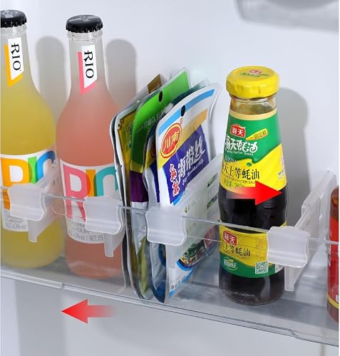 BOBOZHONG Allocateur d'Espace Réfrigérateur,8 Séparateurs Transparents Ajustables pour Porte de Frigo,Organisateur Multifonction pour Bouteilles,Canettes et Condiments Gain de Place Facile à Nettoyer – vue 2