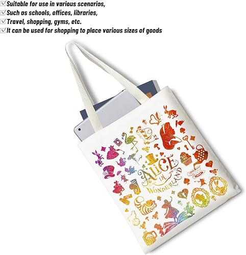 Miniatura 6 de Silhouette of Alice Tote Bag Cotton Reusable Tote Shoulder Bag Fans Canvas Tote Bag For Gifts For Friends Fans