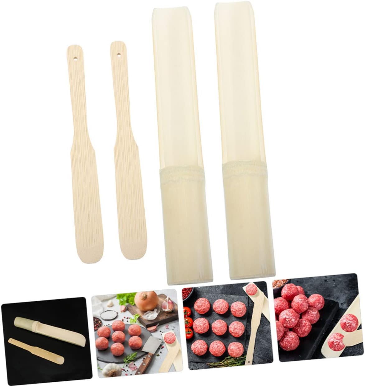 6sets Shrimp Paste Spoon Meatball Molds Multi-purpose Kitchen Tools for Easy Shrimp Fish Rice Dishwasher Safe