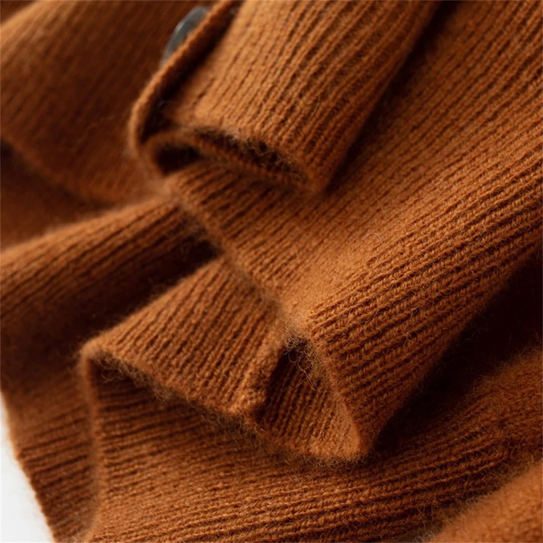 Simplicity - Cárdigan de punto elegante para hombre para otoño e invierno, color liso, cuello en V, suéter de punto casual