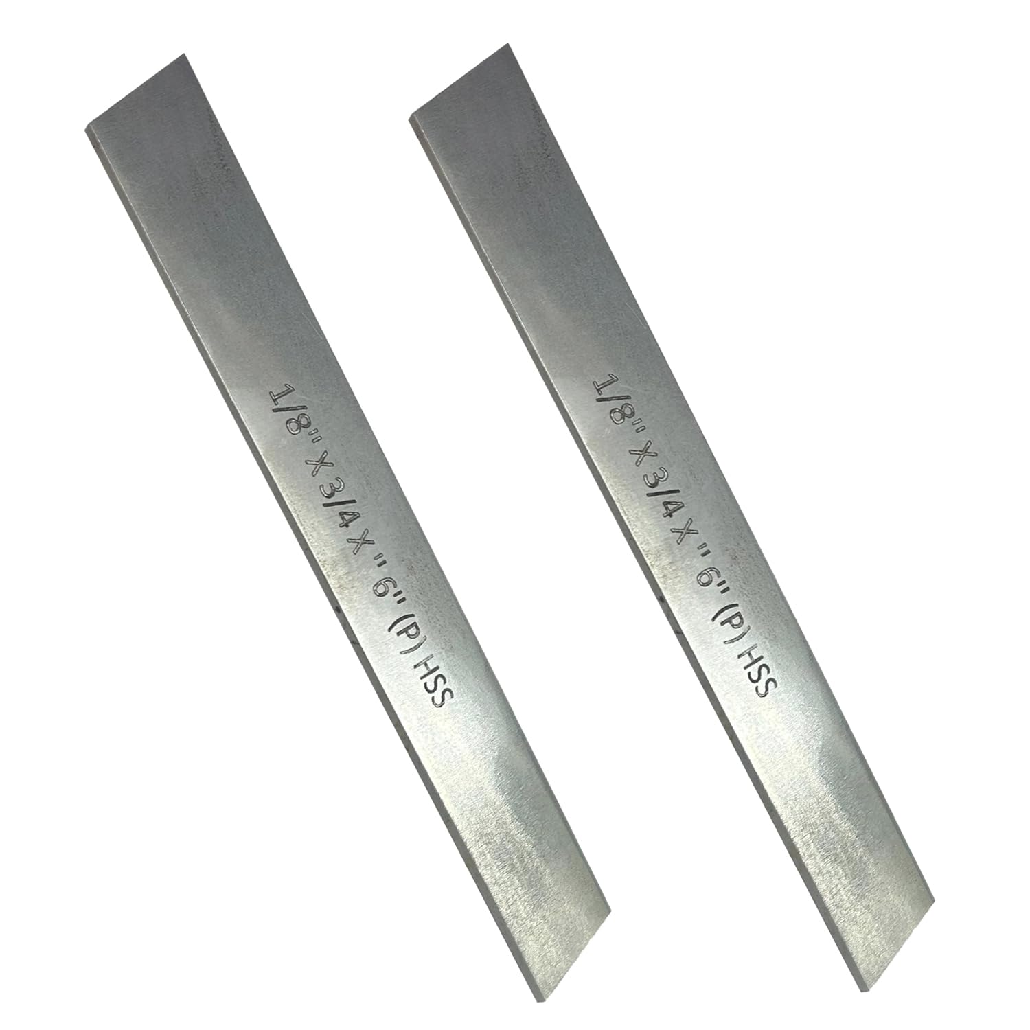 MachEl Set of 2 High-Speed Steel (HSS) Trapezoid Blades 1/8" x 3/4" (Wide) x 6" (Long) for Lathe Parting Cut-off Tools - Hardened, Ground, and Durable