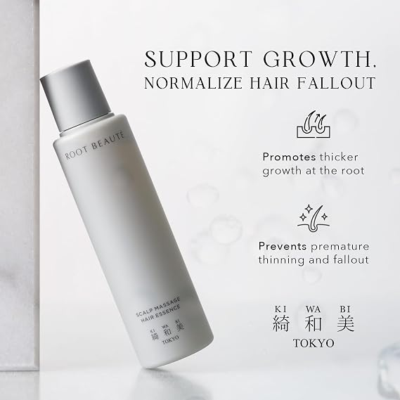 Kiwabi Root Beaute Regrowth Hair Serum with Redensyl for Thick, Strong Hair | Hair Growth Serum for Men and Women for Thinning Hair - Lightweight Botanicals-Based Formula to Support Hair Growth 60mL