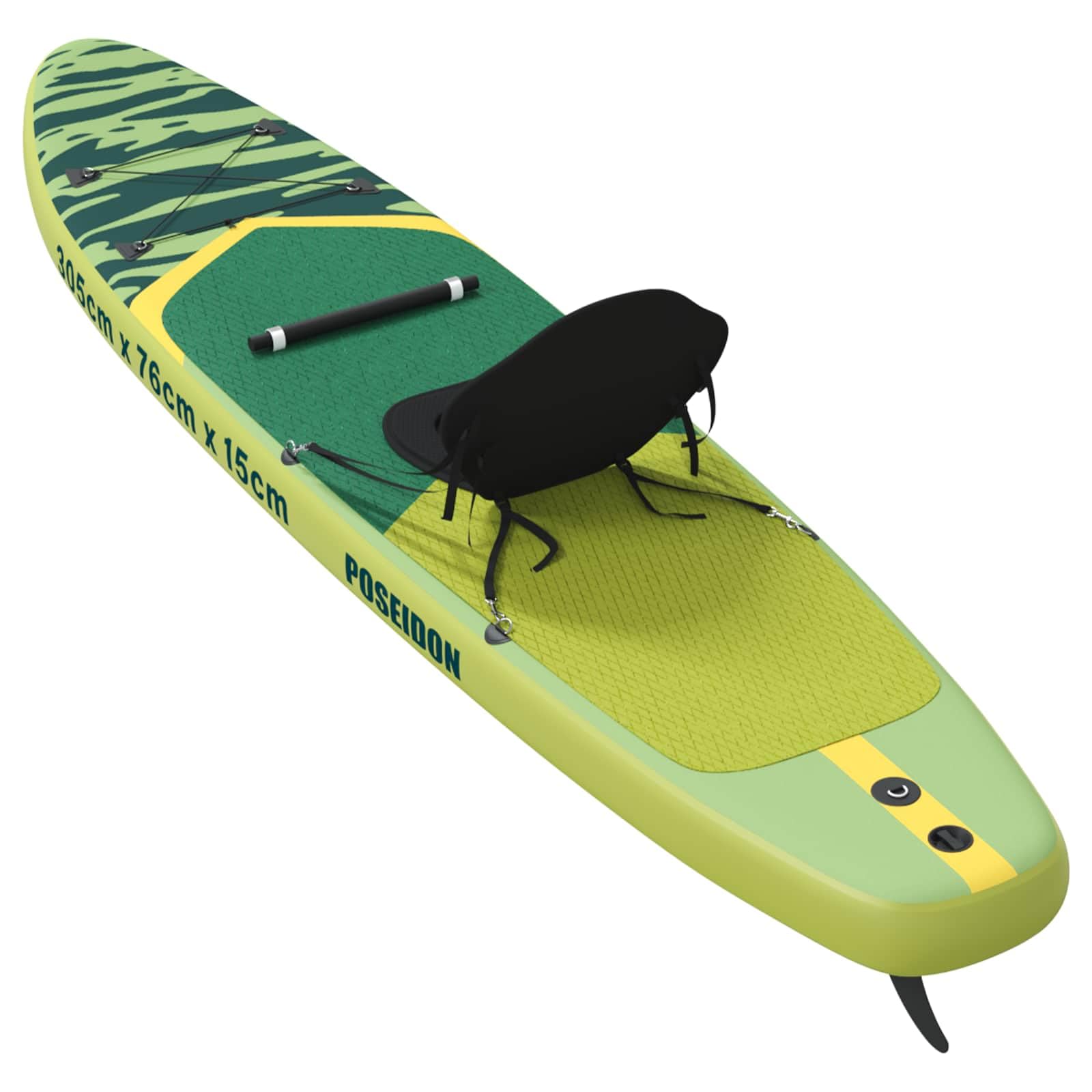 Tavola SUP gonfiabile 2 in 1 con sedile, per sport acquatici, surf, kayak, yoga, outdoor, adulti, bambini, tuttofare, touring, spiaggia, estate, durevole, leggera