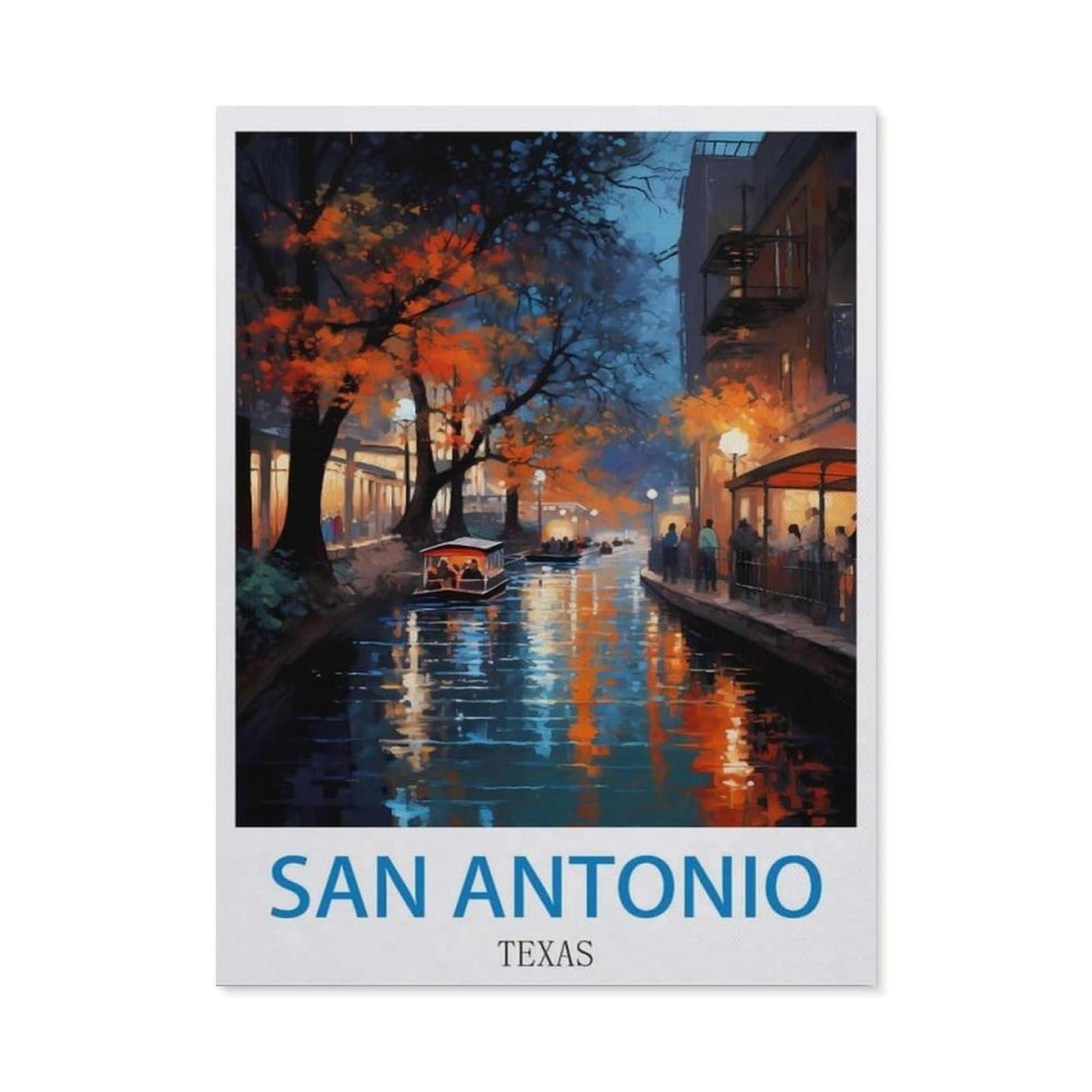 BEAYODKP Diamond Painting，San Antonio Texas，Diamond Painting Art Embroidery Cross Stitch Pictures Gift Wall Decoration（50 x 60 cm/19.68 x 23.62 inches）-CK10
