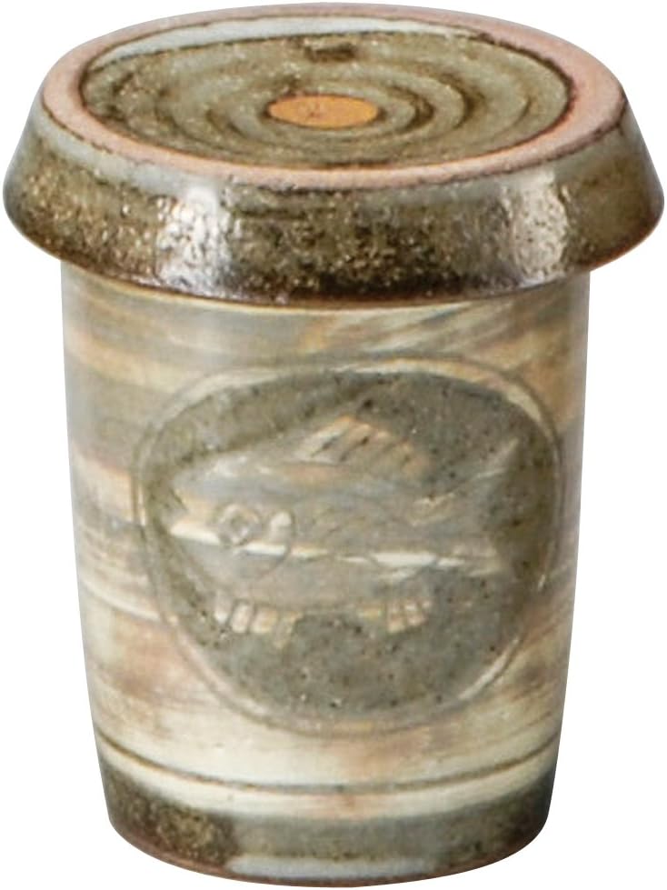 Yamashita Craft 14082460 White Cupboard, 2.8 x 3.7 inches (7 x 9.5 cm) (210cc), Inlaid Fish Crest Fillet Liquor