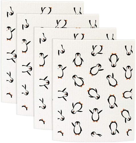 Miniatura 8 de Juego de 4 paños de limpieza reutilizables para cocina, absorbentes y de secado rápido, juego de 4 toallitas sin olor (naranja)