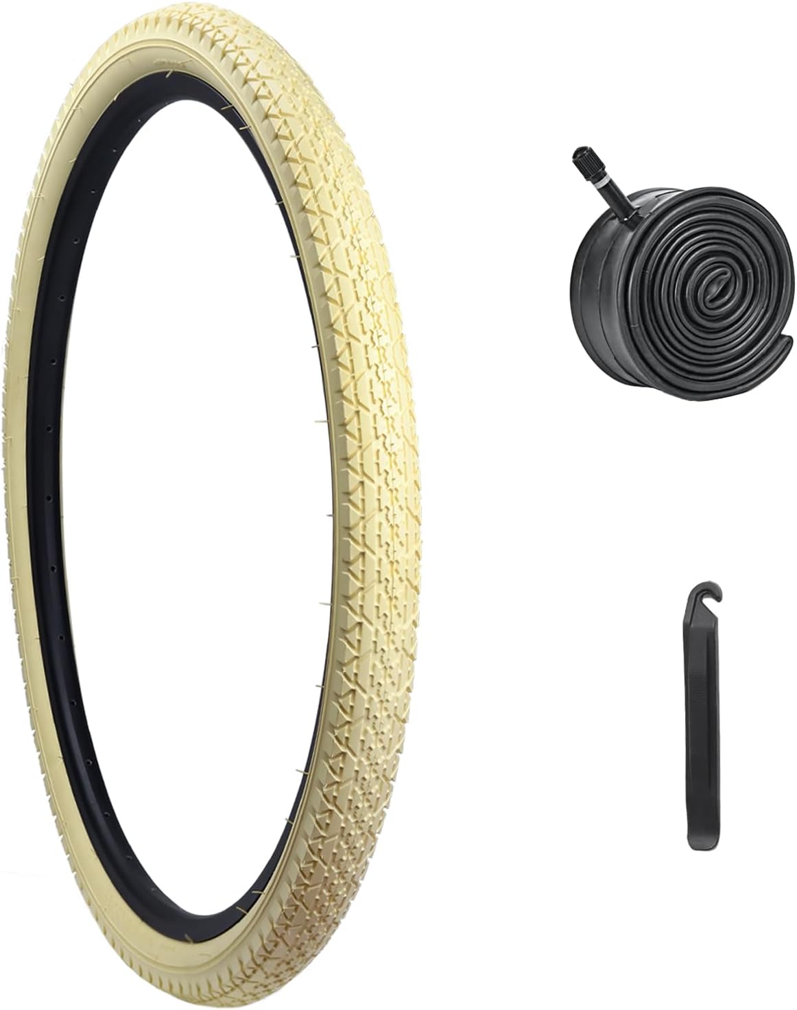 24x2.125 Bike Tire, HUIOK 24 Inch Folding Beach Cruiser Bike Tires Replacement with Tubes and Levers