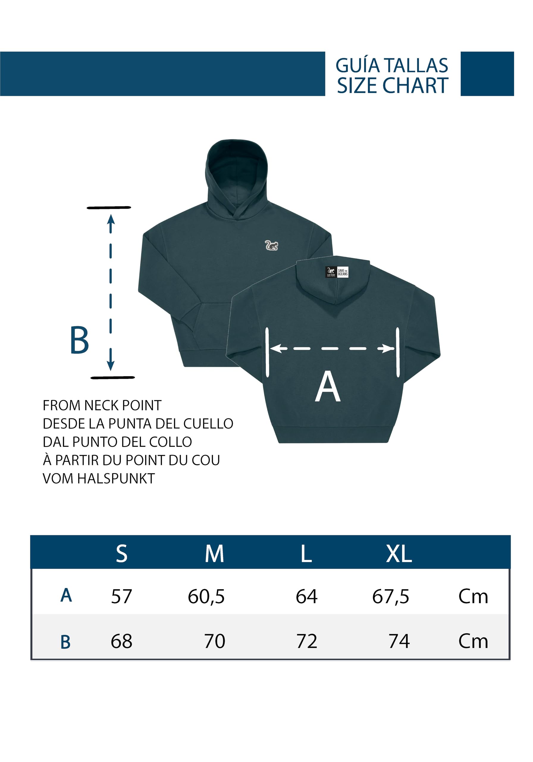 Surf Monkey Hoodie Felpa Oversize con Cappuccio Uomo/Donna - Cotone Biologico
