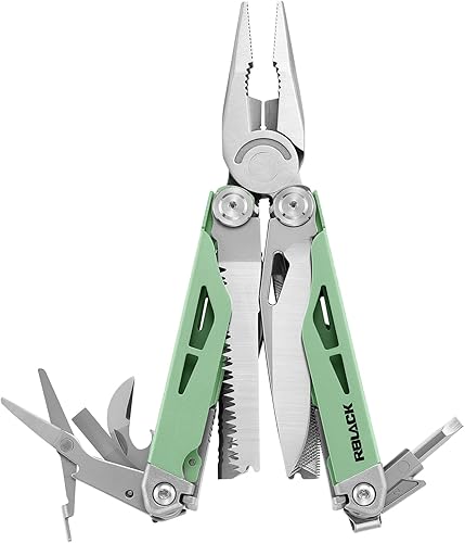 Miniatura 14 de EDC Multiherramienta, 21 en 1 con acabado de acero inoxidable resistente, alicates multiherramienta con bloqueo de seguridad | Cortador de cinturón