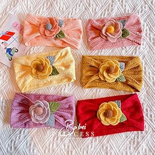 FEIFEI'S BOW 2PCS Newborn Baby Girls Rabbit Headband Soft Elastic Bow Turban Knot Hair Band Toddlers Headbands Set gift (Mix01)