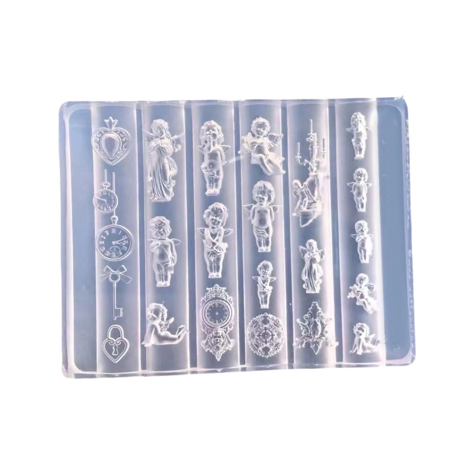 Maxtonser Silicone Nails Art Mold Accessory Delicate Shape 3D Nails Decorative Mold Silicone Texture for Various Nails Types