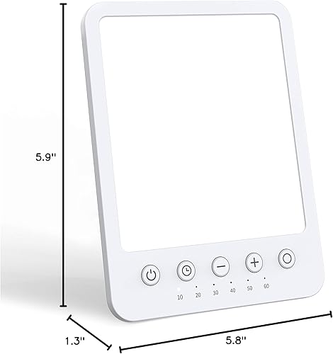 Miniatura 9 de Magicteam Lámpara solar de terapia de 10000 Lux LED luz cálida blanca con 10 brillo ajustable y 7 temporizadores con función de memoria y 2