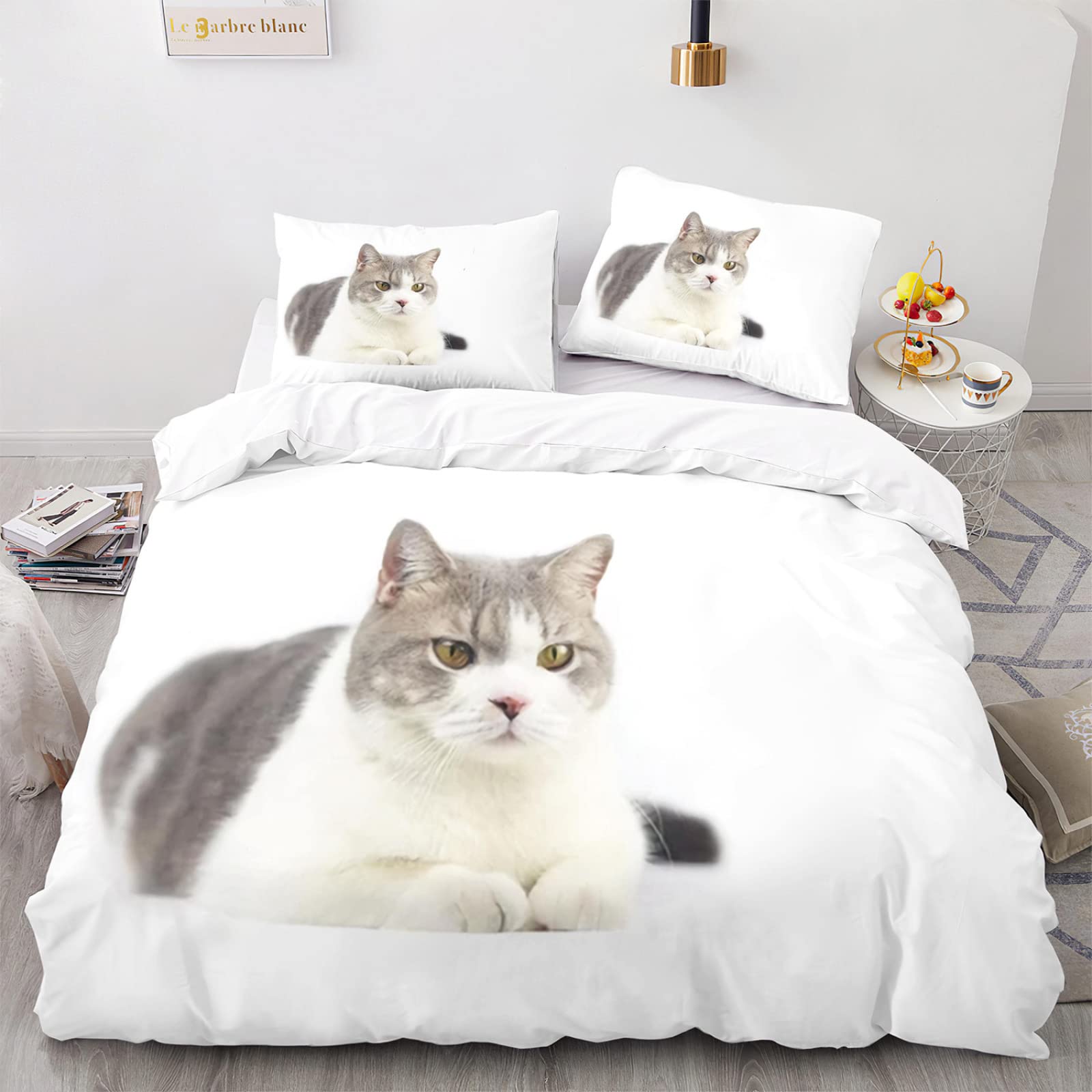 Housse de couette 160x200 microfibre 110g/㎡ respirante et résistante à fermeture éclair