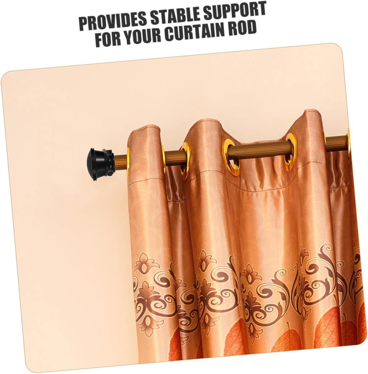 4pcs Black Curtain Rod Finials Decorative End Caps for Window Curtain Poles Secure Attachment with Elegant Design Easy Installation Rod Accessories for Home Window Treatments