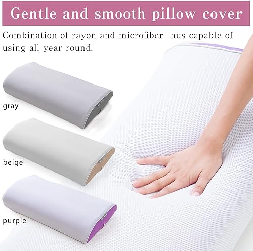 Miniatura 6 de ASMOT Sleepmerge almohada, espuma viscoelástica, soporte de columna cervical, almohada cómoda, ajuste de altura, fabricado en Japón,