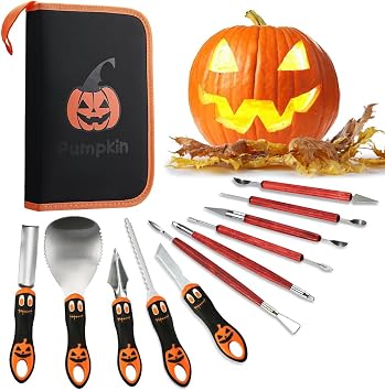 Unilove Halloween Pumpkin Carving Kit Professional and Heavy Duty Stainless Steel Tools 11PCS