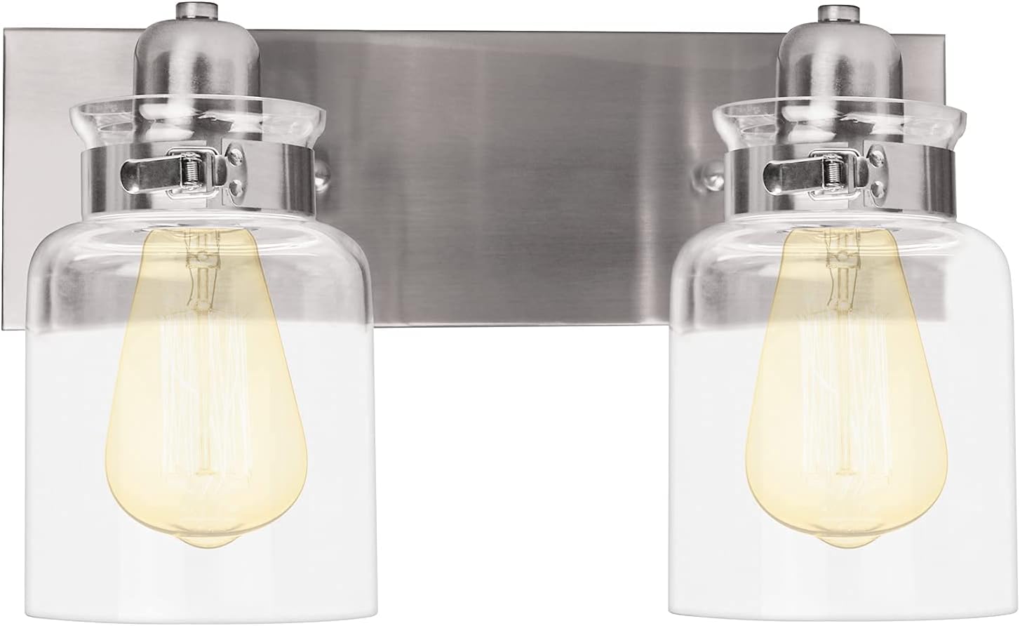 Nuk3y Vintage Farmhouse Bathroom Vanity Light Fixture (Brushed Nickel, 2 Light)