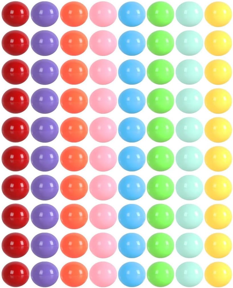 80pcs Chinese Checker Game Replacement Balls,8 Colors 14mm Acrylic Balls for Marble Run,Aggravation Game,Marbles/Traditional Marbles Games