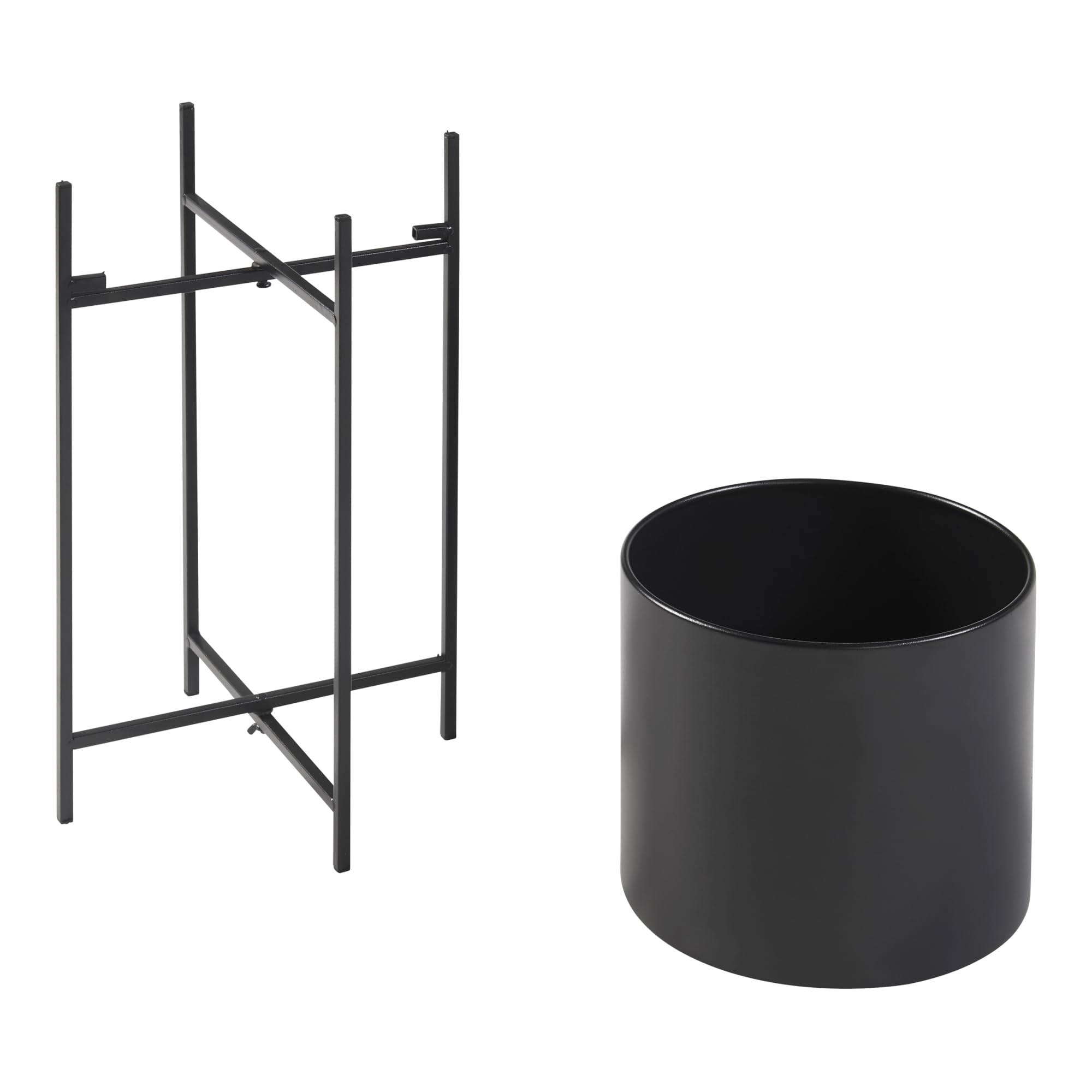 [en.casa] Pflanzenständer Orsa 3er Set Blumentopfständer Blumentofphalter Pflanzenregal in 3 Größen Blumenständer Blumenhocker Metall Schwarz