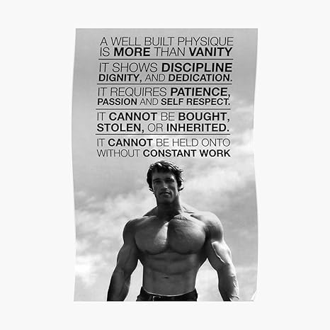 Arnold Schwarzenegger Motivational Poster Amazon.com: Arnold Schwarzenegger Poster, A Well Built Physique Is More  Than Vanity Poster Canvas Workout Fitness Gym Motivational Quotes Wall Art  Home Room Office Decor Gift For Gymer, Family And Friends: Posters