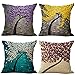 Produktbild Teckpeak 4er Set von 45 x 45 cm Polyester Ramie Kissenbezug für Dekokissen Sofakissen Cocktailkissen Kopfkissen