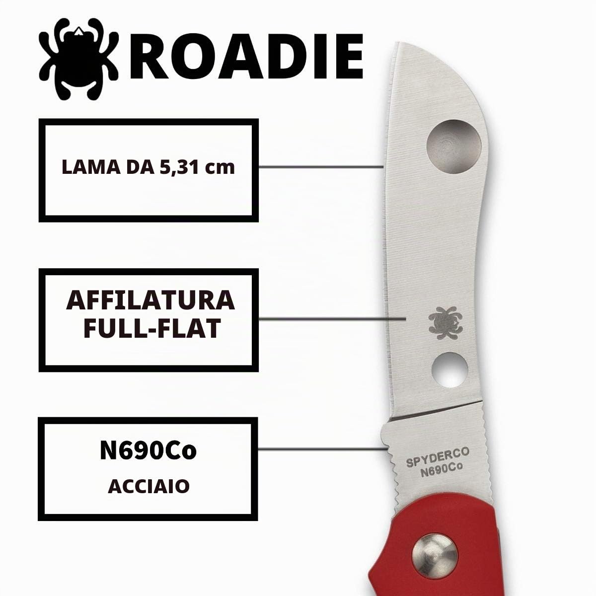 Spyderco SC189PRD Coltello Tascabile, Unisex – Adulto, Rosso, Taglia Unica