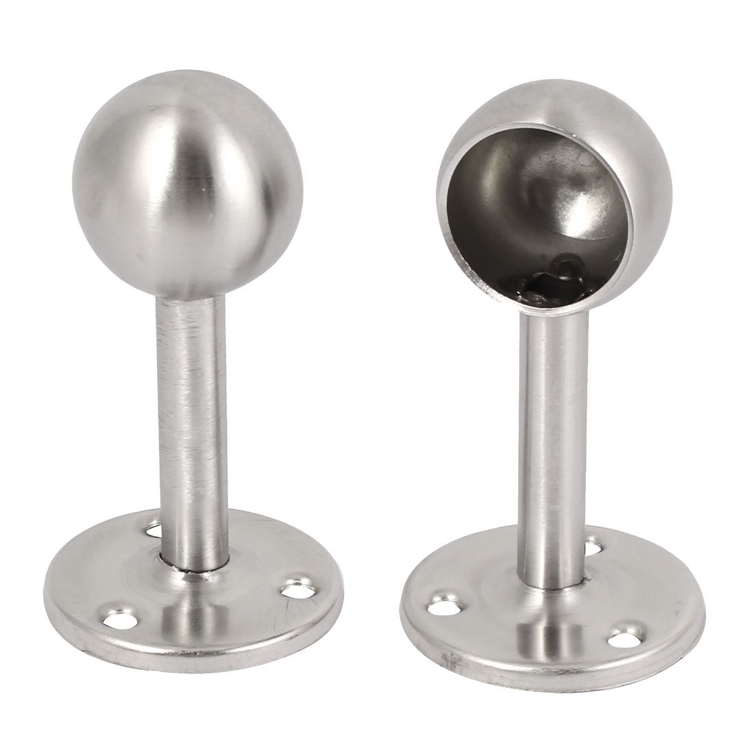 Uxcell Silver Sourcingmap 25Mm Dia Stainless Steel Wardrobe Clothes Rail Lever Support 2Pcs