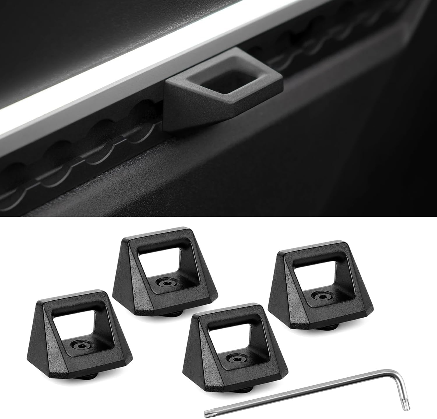 Bed Rail Track Hook Compatible with Cybertruck Pickup Heavy Duty OEM-Style Truck Bed Tie Downs Anchor, Set of 4