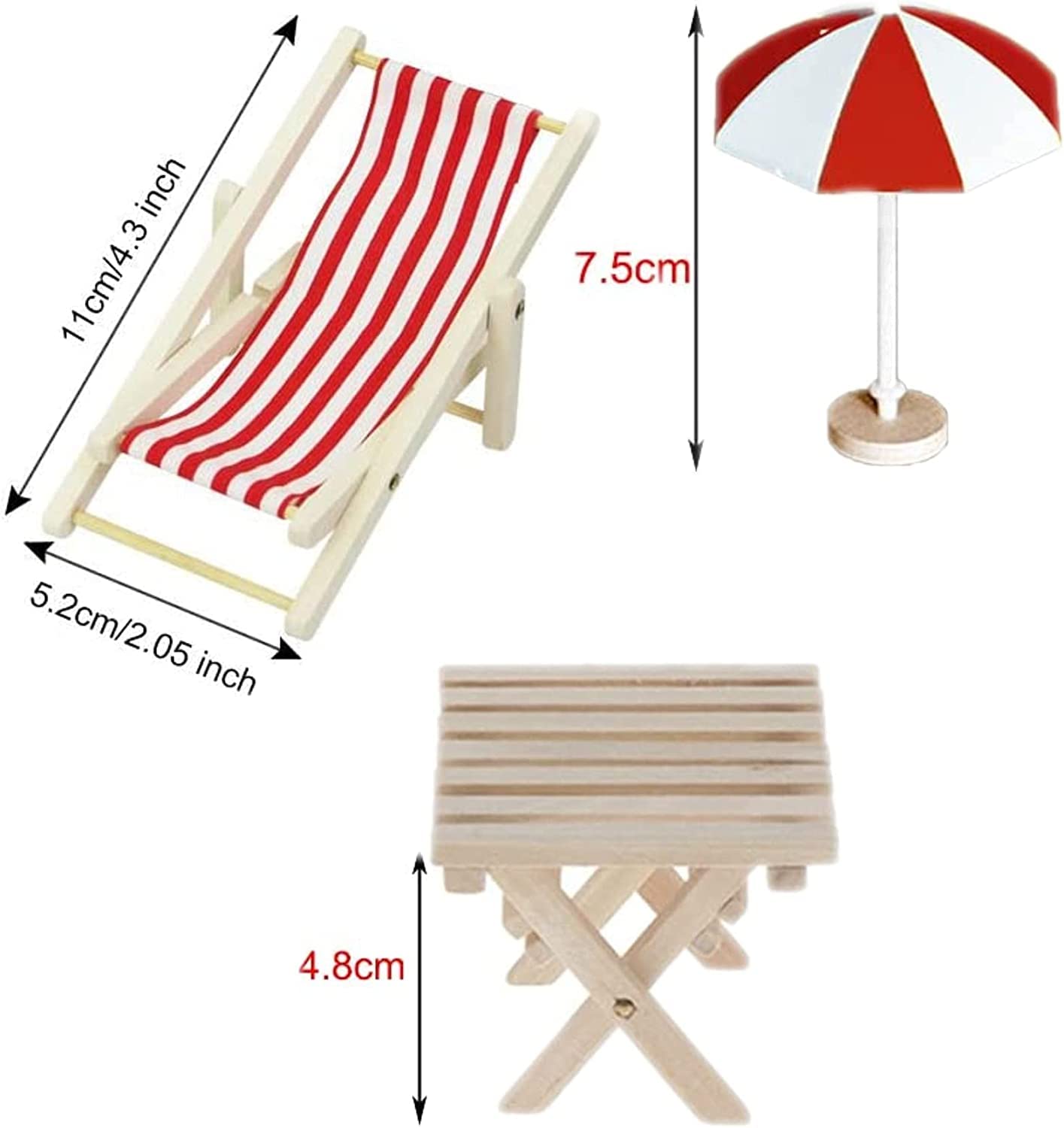 Ibasenice Lot De 6 Mini Chaises De Plage - Meubles Miniature Pour Maison De Poupée Et Décoration Micro Paysage
