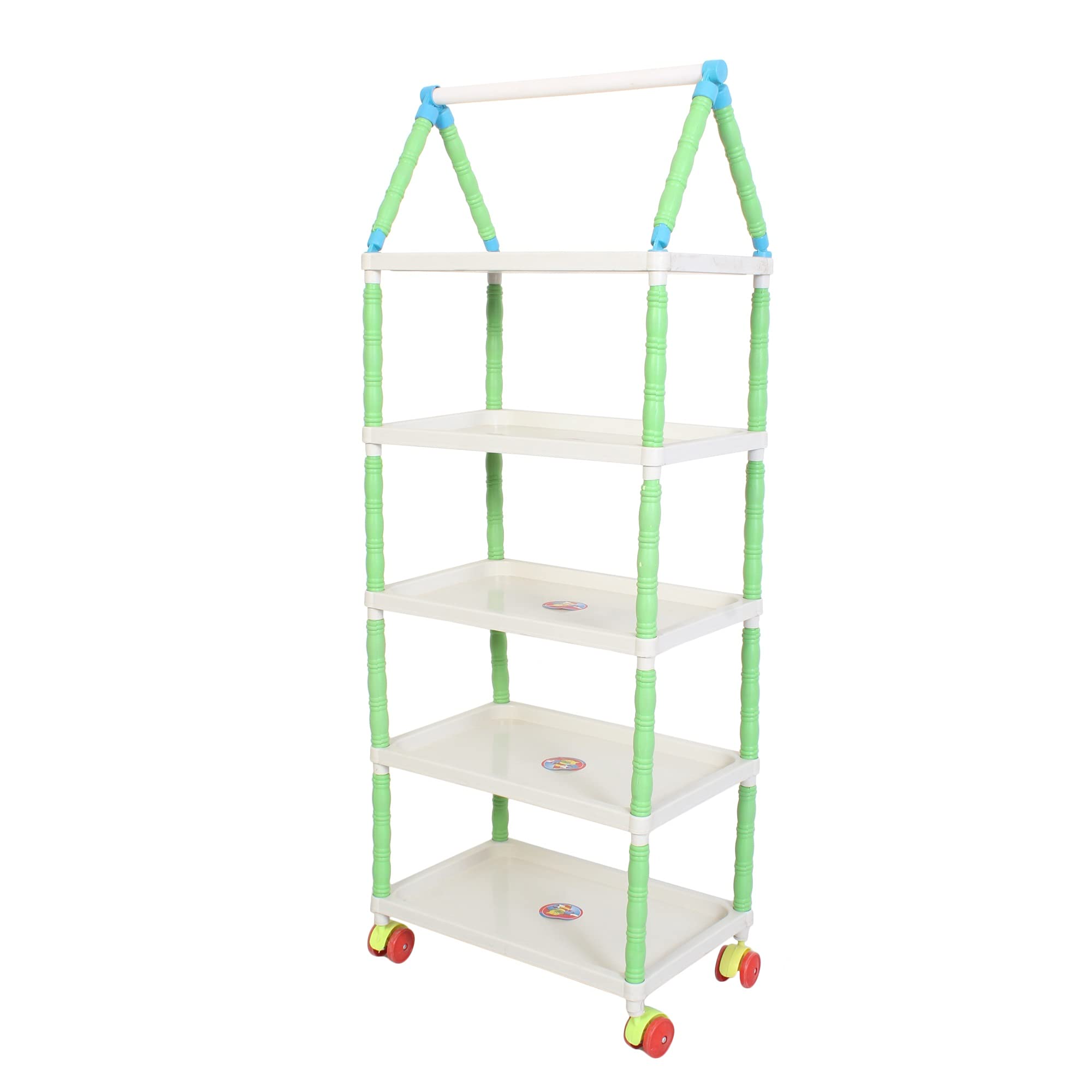 Grazia Multipurpose Multi Tier Foldable COLLAPSABLE Toy/Cloth Stand Tower Toy Box/Almirah - 5 Shelves- Blue-Made in India 2
