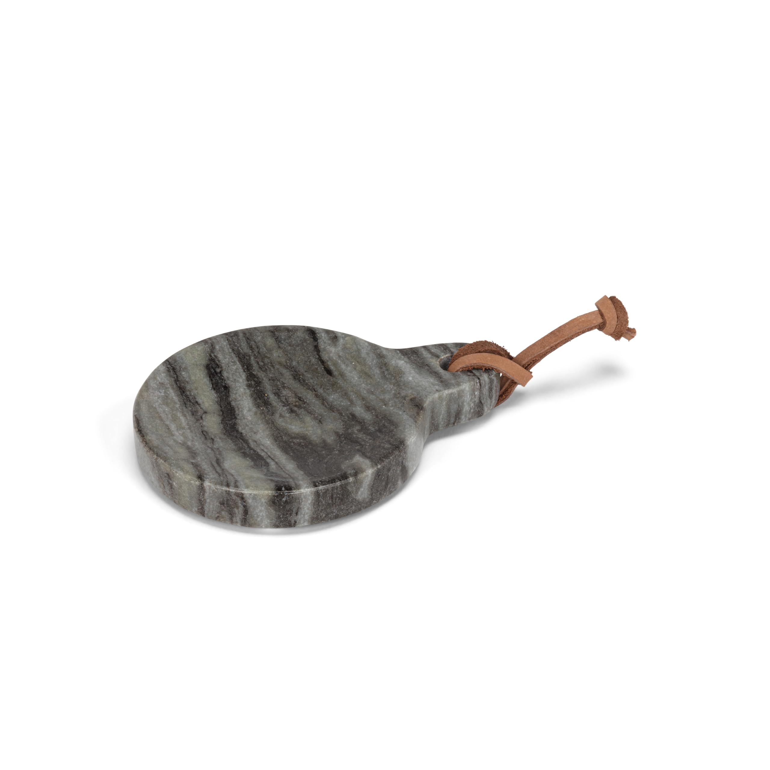 Abbott Collection Poggiamestolo rotondo, piatto con anello, in marmo, nero (12,7 cm)