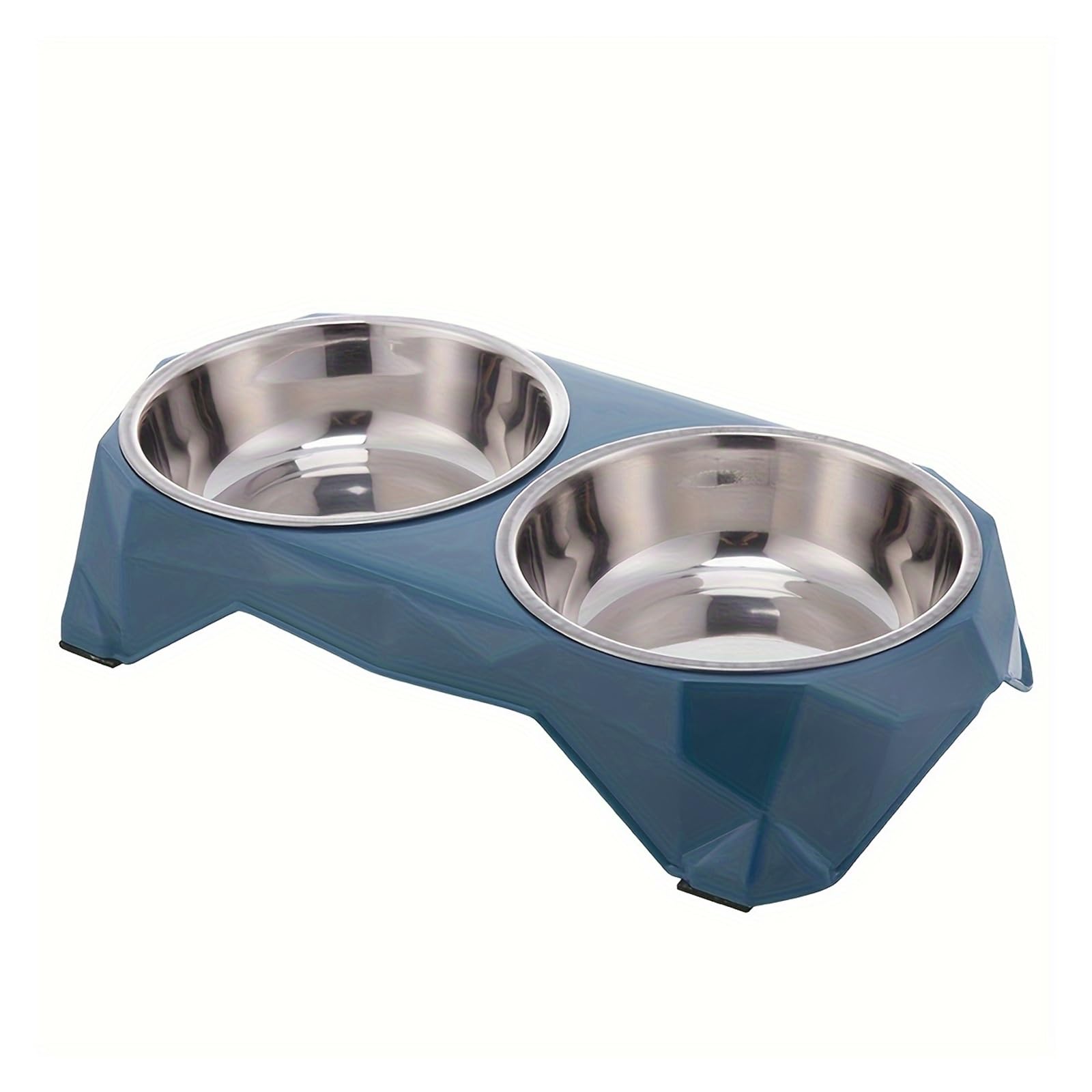 Cuenco inoxidable para perros de diseño robusto y acabado azul Premium